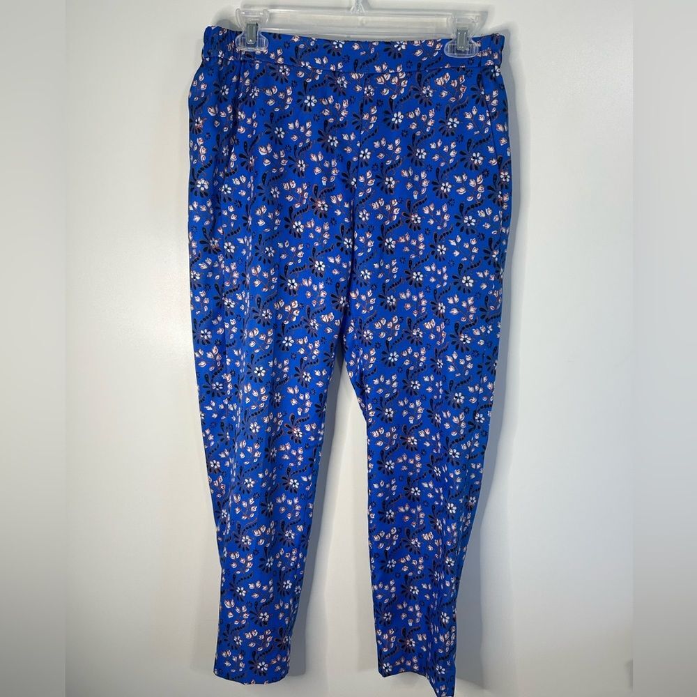 J. Crew Blue Floral Skinny Pants